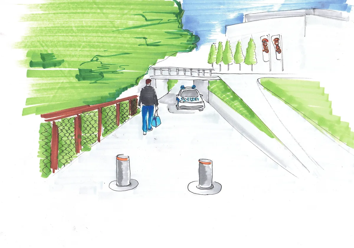 Eine Illustration, wie die Unterführung aussehen könnte.